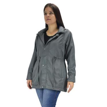 Imagem de Parka Jaqueta Butu Biru Extra Grande Plus Size Feminino, Cinza, G2