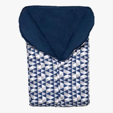 Imagem de Porta Bebê Saco de Dormir Inverno 100% Algodão Aconchego Baby Marinho 