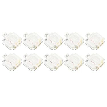 Imagem de TOPINCN 10pcs 10W RGB COB Luz, Luminária de COB, Componentes Emissores de Painel de Luz LED, Contas de Lâmpada de Cobre, Iluminação de DIY Super Brilhante para Salões de Exposições de