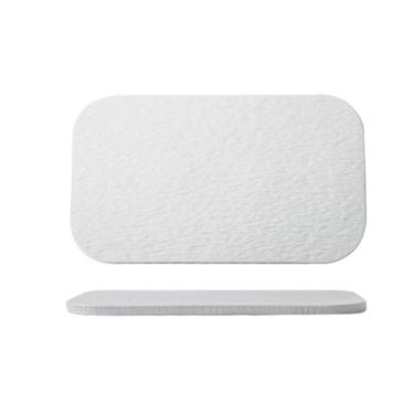 Imagem de Prato de cerâmica plana circular de pedra sobremesa de bolo de bife ocidental - prato retangular de 38,9 cm