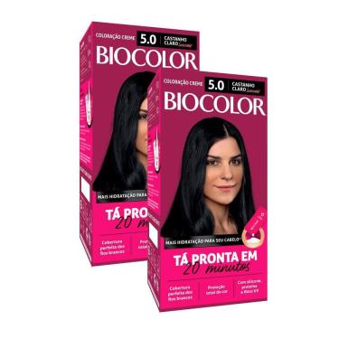 Imagem de Kit 2 Tinta de Cabelo Biocolor Mini Kit Castanho Claro Luxuoso 5.0