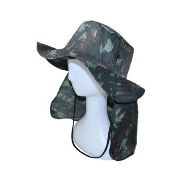 Imagem de Chapéu de Poliéster Modelo Pescaria Camuflado com Proteção para o Pesc