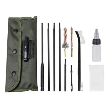 Imagem de Kit de Limpeza para Rifle, Calibre 22 e 223, com Escovas de Bronze e Aço Inoxidável, 11 Peças, Estojo Verde Militar