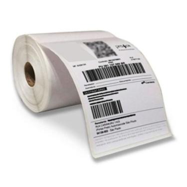 Imagem de 9 Rolos Etiqueta Zebra Zd220 10x15 Cm Térmica Serrilha Nfe - Branco - 