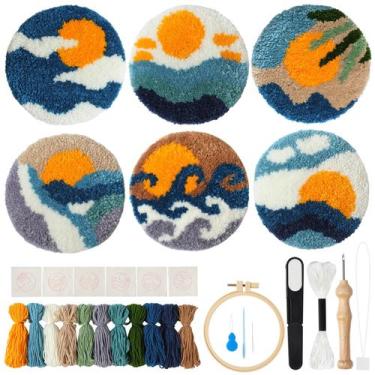 Imagem de Kit Punch Needle Coasters iienjoy para iniciantes com 6 padrões