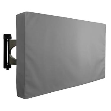Imagem de KHOMO GEAR Capa de TV externa universal à prova de intempéries para TV de 50 a 52 polegadas - serve na maioria dos suportes e suportes, cinza (VC-tv-cover-50-grey)