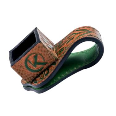 Imagem de KONLLEN Suporte magnético de giz de couro gravado com vegetais para sinuca Snooker Silent Billiard Accessories