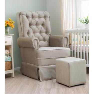Imagem de Poltrona Amamentação Barbara Balanço com Puff