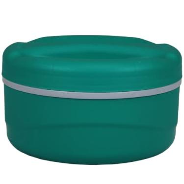 Imagem de Marmita Termica 1 Litro com Tampa de Rosca, Quente e Frio barata Custo Benefício, mantem o alimento (Verde/Cinza)