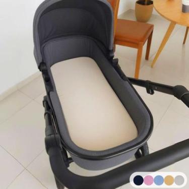 Imagem de Colchonete para Carrinho Moisés Bebê Menino Menina (Capa Removível + E