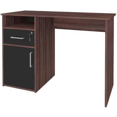 Imagem de Mesa Para Escritório Escrivaninha Home Office Hall A02 Ipê Preto - Lyam Decor
