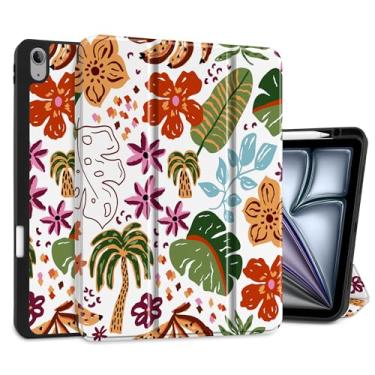 Imagem de DONGKE Capa para iPad Air de 13 polegadas M3 2025, M2 2024 - [Suporte de lápis embutido] Capa protetora à prova de choque com suporte traseiro de TPU macio para hibernar/despertar automático - Florais