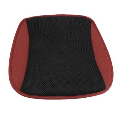 Imagem de Almofada de assento ventilada com 8 ventiladores, alimentada por USB, almofada de resfriamento de velocidade ajustável para casa, carro, escritório, tecido respirável de seda (Vermelho Preto)