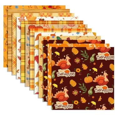 Imagem de Bloco com 24 folhas, padrão de Ação de Graças, 29 x 29 cm, bloco de papel para álbum de recortes de Dia de Ação de Graças, xadrez, abóboras, perus, papel cartolina dupla face para festivais