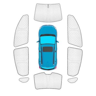 Imagem de KMF Pacote com 7 protetores solares para janela de carro para CrossTrek 2018-2022 2023, viseira de para-brisa dobrável lateral inteira/traseira para acampamento/bloqueio UV de bebê e proteção de