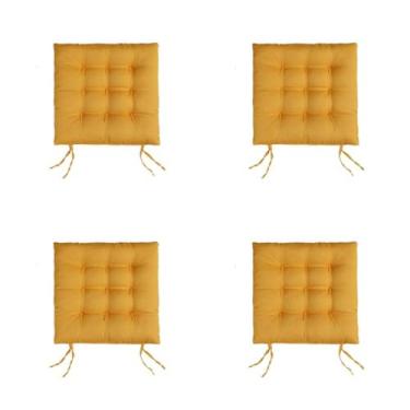 Imagem de 4 Almofadas Futons - Assento de cadeira 40x40(Mostarda)