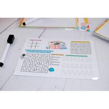 Imagem de ABC Recordação Escolar, Lousa Infantil com Jogos Educativos e Desenhos, tamanho 13x18cm, Kit Formatura Pré-Escolar (05 Unidades Formatura ABC)