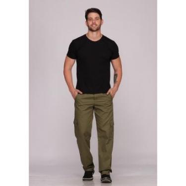 Imagem de Calça masculina reta em Sarja Verde Claro-Masculino