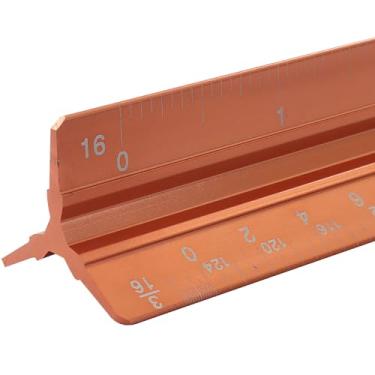 Imagem de Hordion Régua de escala arquitetônica de 30,5 cm, régua de escala triangular, ferramentas de medição de arquitetura de metal de liga de alumínio para arquitetos, engenheiros, desenhistas, estudantes