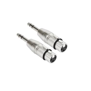 Imagem de Voluty Tek Adaptador XLR para 1/4 6,35 mm 1/10.2 cm macho para conector XLR fêmea para mixers 2 peças