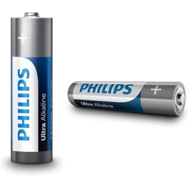 Imagem de PHILIPS Baterias AAA Pacote com 92 pilhas AAA ultra alcalinas de 1,5 V, potência de longa duração para dispositivos de alta drenagem, vida útil de 10 anos, design durável à prova de vazamento.