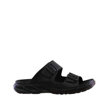 Imagem de Sandália Preta Duas Tiras Fivela  Pegada, Preto, 39