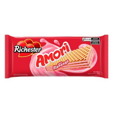 Imagem de Biscoito Wafer Richester Amori Sabor Morango 80g