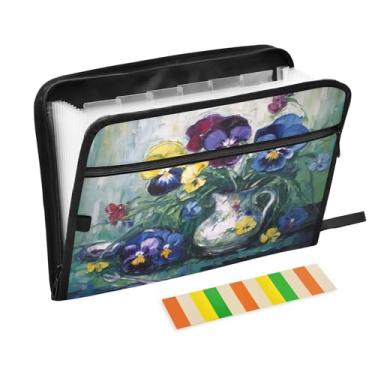 Imagem de Wassud Nature's Beauty Acordeão Organizador de Arquivos Letra A4 Pasta de Arquivo de Papel Organizador de Documentos com Etiquetas Pasta de Arquivo Expansível 13 Bolsos