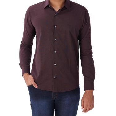 Imagem de Camisa Manga Longa Slim Masculina Ogochi 001520142 Vinho-Masculino