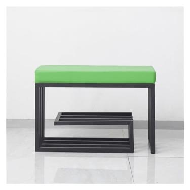 Imagem de Armários para sapatos com prateleiras para sapatos Banco de sapateira para entrada, porta-sapatos independente, banco pequeno com prateleira organizadora para corredor, quarto, sala estar(Green)