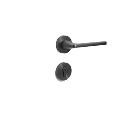 Imagem de Fechadura de porta de madeira para uso doméstico cinza pérola fechadura magnética silenciosa dividida (F73 59 preto níquel único fechadura)