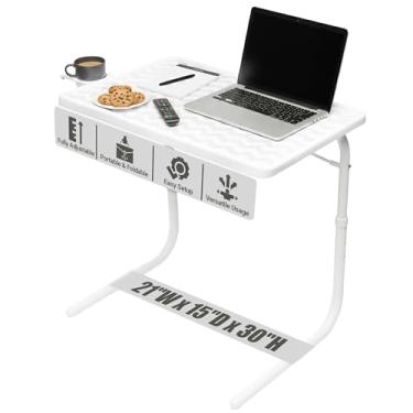 Imagem de Table-Mate Bandeja de TV | Bandeja de jantar dobrável portátil, bandejas de mesa de sofá para comer lanches, mesa portátil para laptop, bandejas de cama para comer | Bandejas de TV ajustáveis com 3