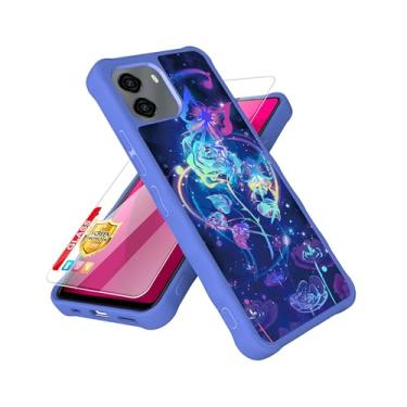 Imagem de Capa compatível com BLU G35 [com protetor de tela de vidro temperado] [glitter dourado + luminoso] para capa de celular BLU G35