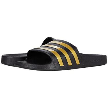 Imagem de Adidas Adilette Aqua Chinelo unissex, Black/Gold Metallic/Black, 13