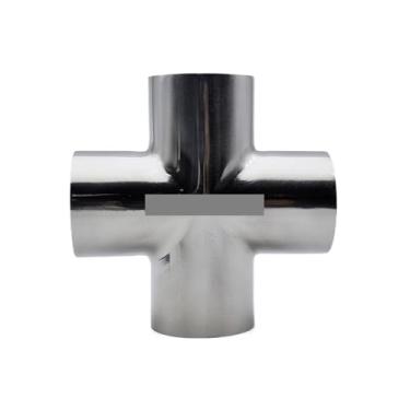 Imagem de ROUPWKWO SS304 Divisor cruzado de 4 vias 32 mm OD encaixe de solda para licor de vinho cerveja caseira