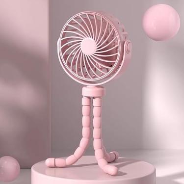 Imagem de Ventilador Portátil Polvo com Tripé Flexível, Recarregável USB, Silencioso, Mini Ventilador de Mesa com 3 Velocidades(rosa)