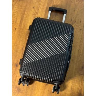 Imagem de Mala de Viagem ABS Pequena e Média com Cadeado Rodas 360° Bordo 8kg 10kg 12kg(Preto,18 Polegados 54x35x22)