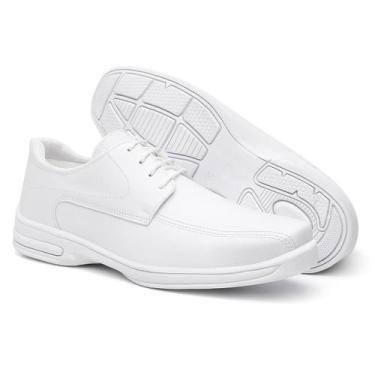 Imagem de Sapato Masculino Social Preto com Cadarço Conforto - Bono Rock, Branco
