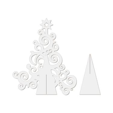 Imagem de Árvore De Natal Com Arabesco 33cmx40cm - Cria Arte Laser Branco