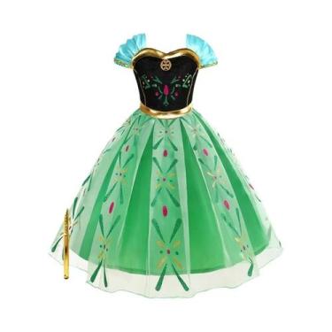 Imagem de Fantasia Infantil Elsa Anna Frozen Princesa Para Halloween 2026 - Traj