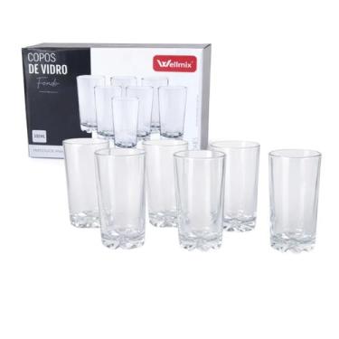 Imagem de Conjunto Copo De Vidro Transparente 300ml Água Suco Drink Resistente V