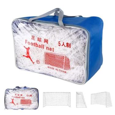 Imagem de Rede Futebol Salao Kit 2 Uni Futsal Trava de Gol Jogo Treino Campo Qua