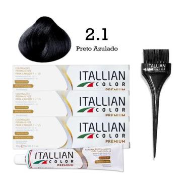 Imagem de 3 Unidades Coloração 2.1 Preto Azulado  Itallian Color - Itallian Hair