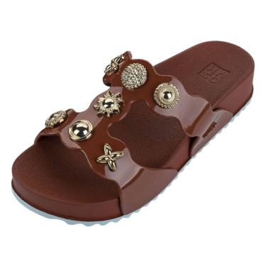 Imagem de Chinelo Feminino Slide Leve Moda Apliques Casual Zaxy Chamrs