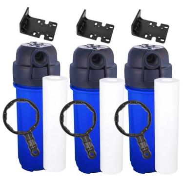 Imagem de Kit 3 Filtros Água 10 Polegadas 3 Refil Pp 1 20 50 Micra - Royal B&B
