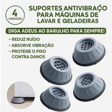 Imagem de Pés Máquina Lavar 4pc Nível Ajustável Anti Vibração - FAZA