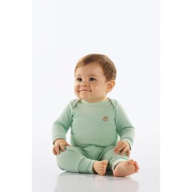 Imagem de Body Manga Longa Para Bebê Unissex Up Baby, Verde, M