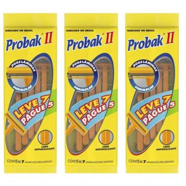 Imagem de 3x Barbeador Probak II Descartável Leve 7 Pague 5 Gillette 2 Laminas