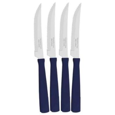 Imagem de Conjunto 4 Facas Serra Churrasco Tramontina Inox New Kolor