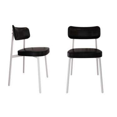 Imagem de Cadeira Alloa Fixa com 4 Pés 50 x 44,7 x 83,8 cm com 2 Unidade Preto/B